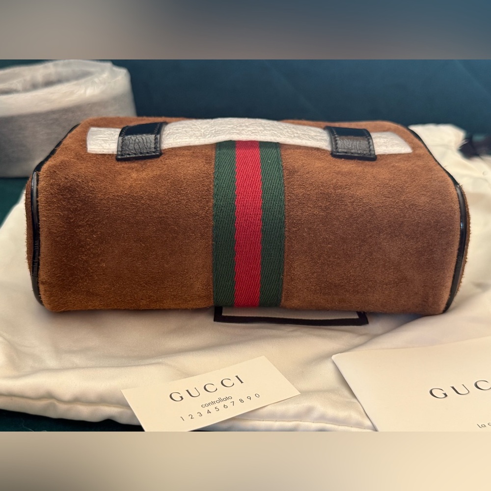 Gucci Black and Brown Belt Bag with Gold Accents - Picture 4 of 16